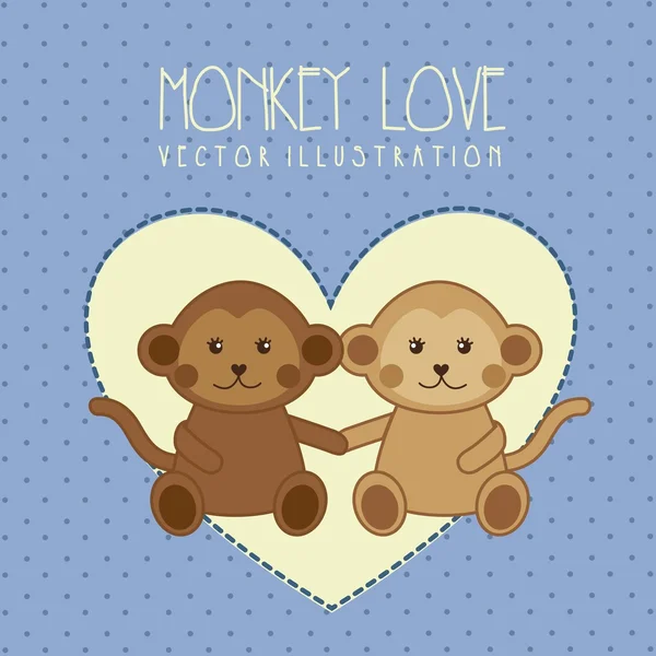 Monkey love — Stock Vector