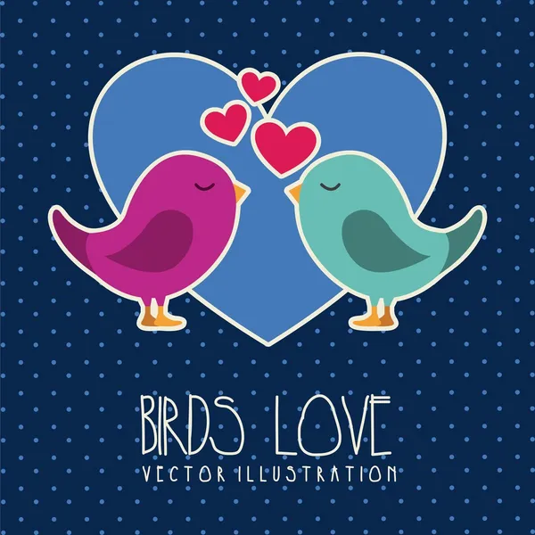 Amore per gli uccelli — Vettoriale Stock