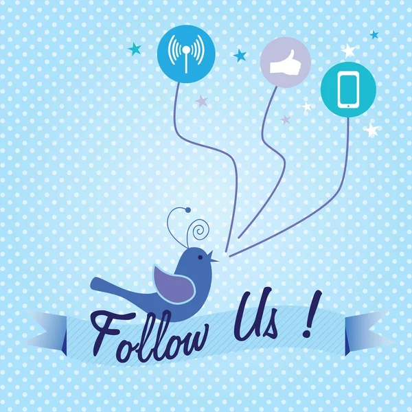 Follow me and follow us — Stock Vector
