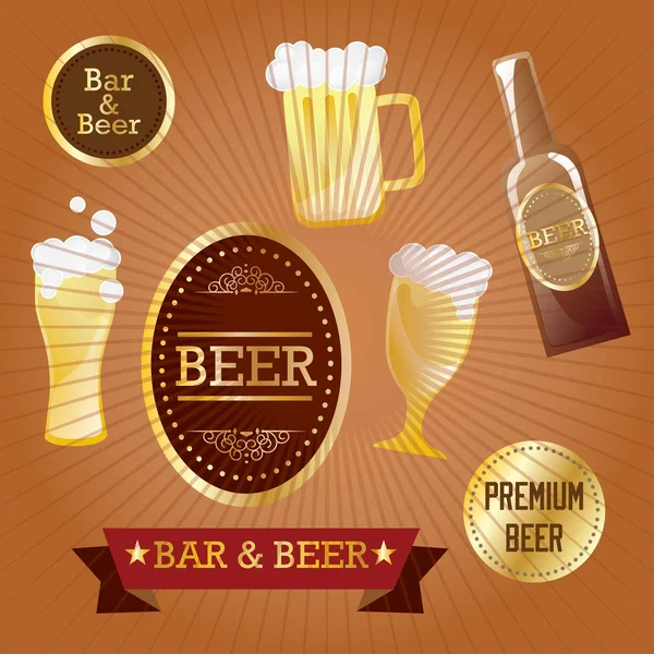 Beer Labels — Stock Vector