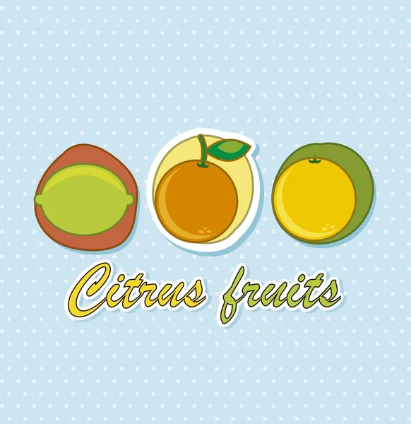 Citrusové ikony — Stockový vektor