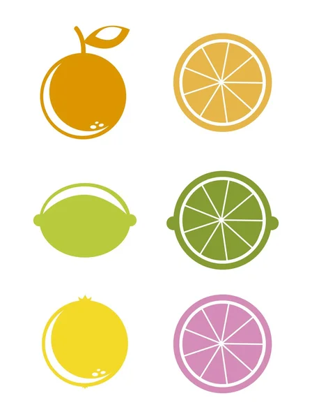 Citrus pictogrammen — Stockvector