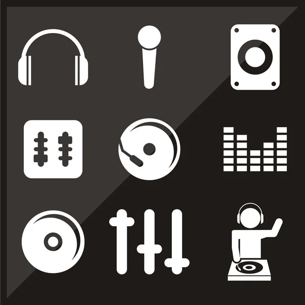 DJ pictogrammen — Stockvector