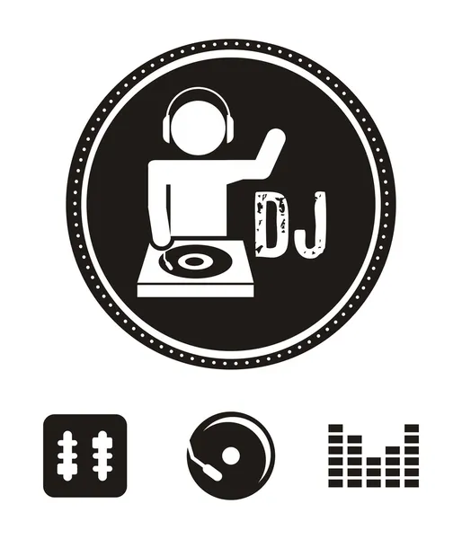 DJ pictogrammen — Stockvector