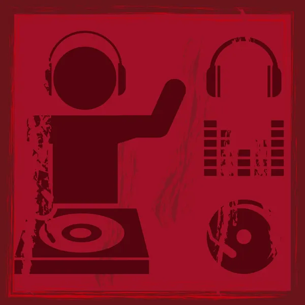 DJ pictogrammen — Stockvector