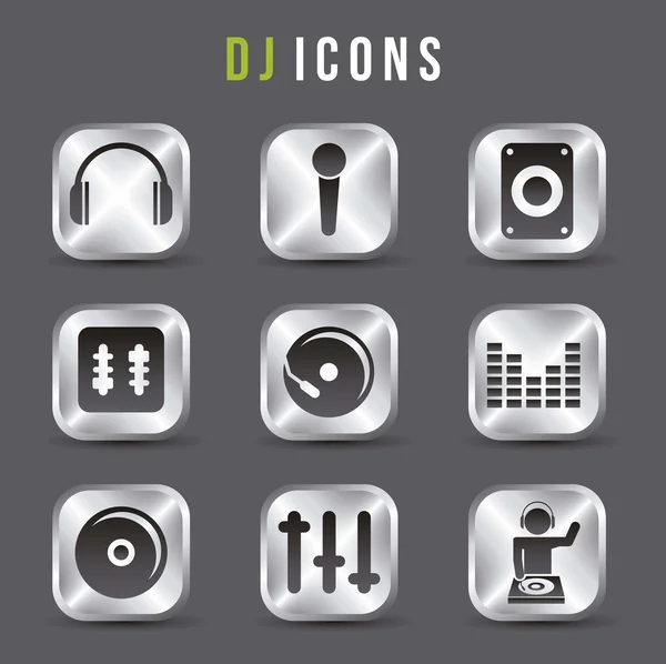 DJ іконки — стоковий вектор