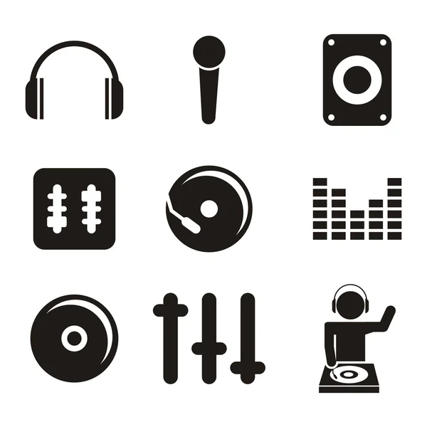 Iconos Dj — Vector de stock