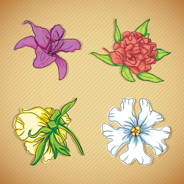 Çiçek simgeleri — Stok Vektör