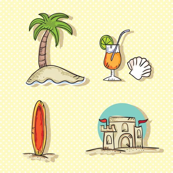 Summer, Sun Icons — Stock Vector