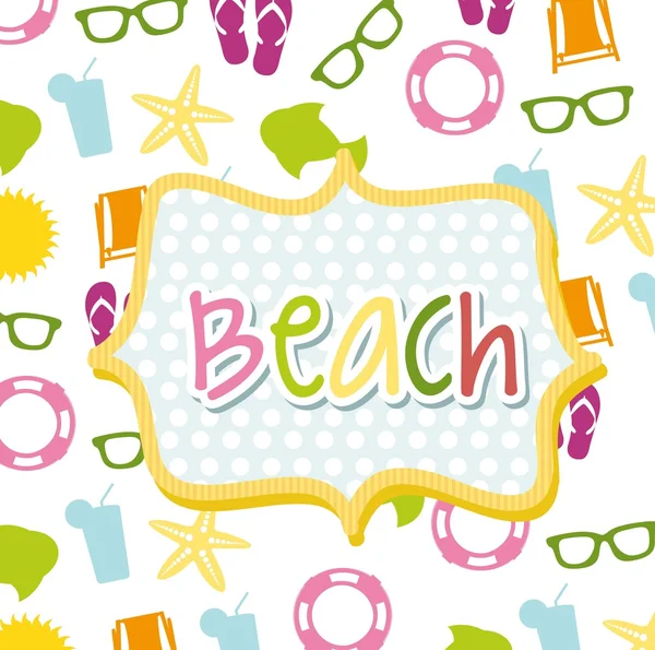 Iconos de playa — Vector de stock