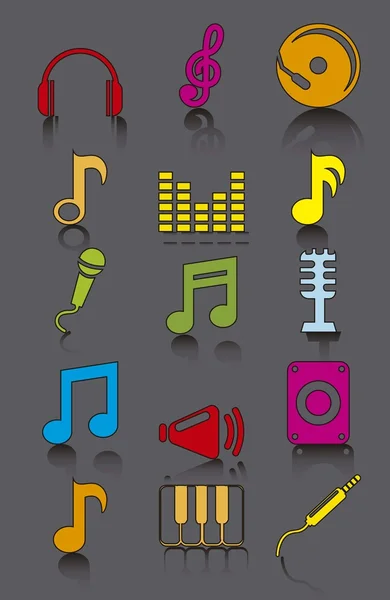 Iconos de música — Vector de stock