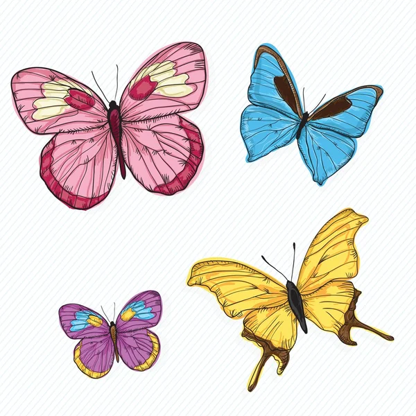 Iconos de mariposa — Vector de stock