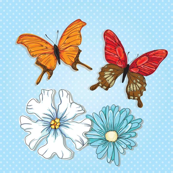 Iconos de mariposa — Archivo Imágenes Vectoriales