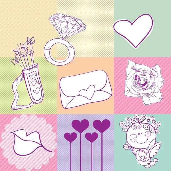 Iconos de amor — Vector de stock