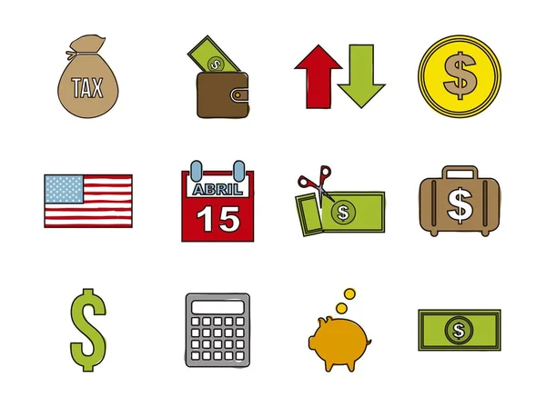Tax icons — Stock Vector