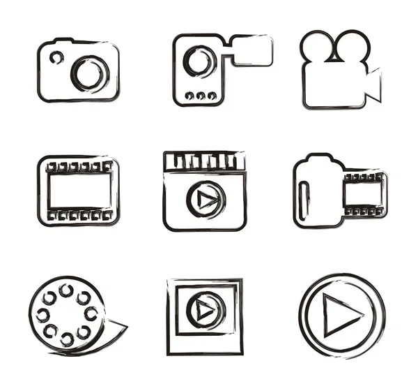 Iconos de vídeo — Archivo Imágenes Vectoriales
