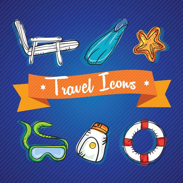 Travel and Transport Icons — Stock Vector