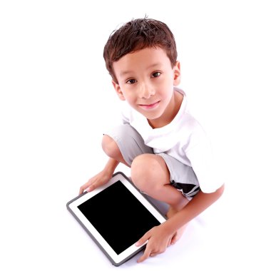 Tablet üzerinde oynama çocuk