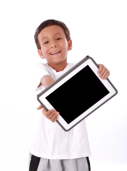 Kind met tablet — Stockfoto