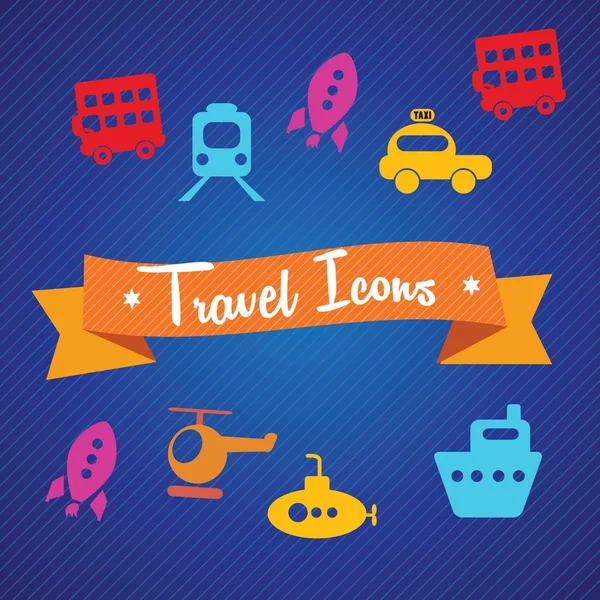 Playa, Vacaciones, Viajes — Vector de stock