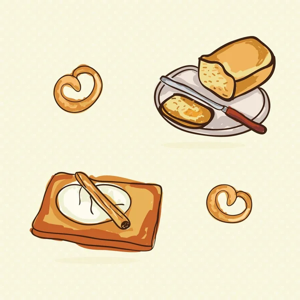 Iconos de panadería — Vector de stock