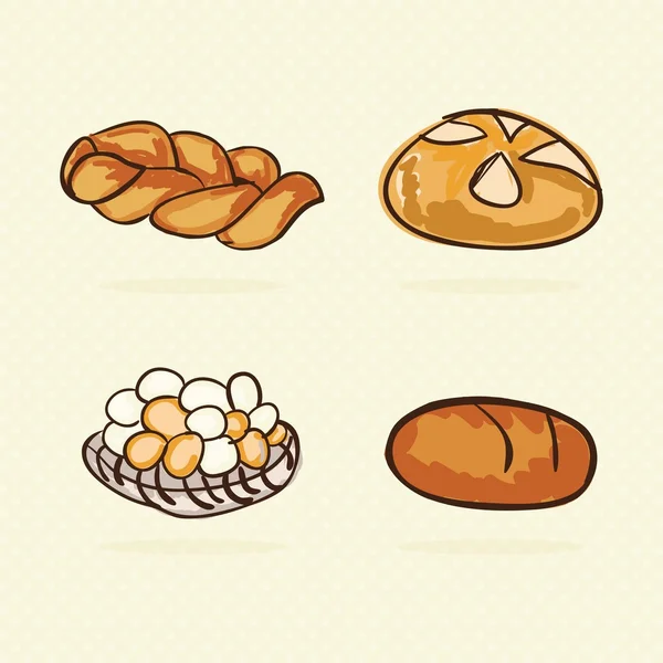 Iconos de panadería — Vector de stock