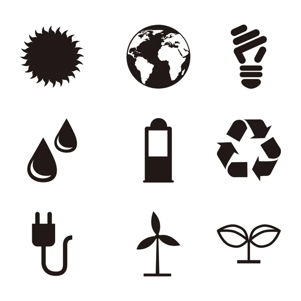 Ecologie pictogrammen — Stockvector