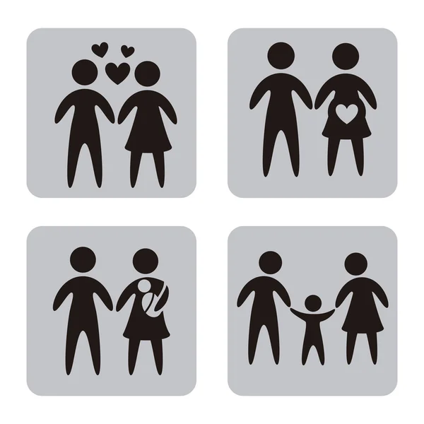 Icônes familiales — Image vectorielle