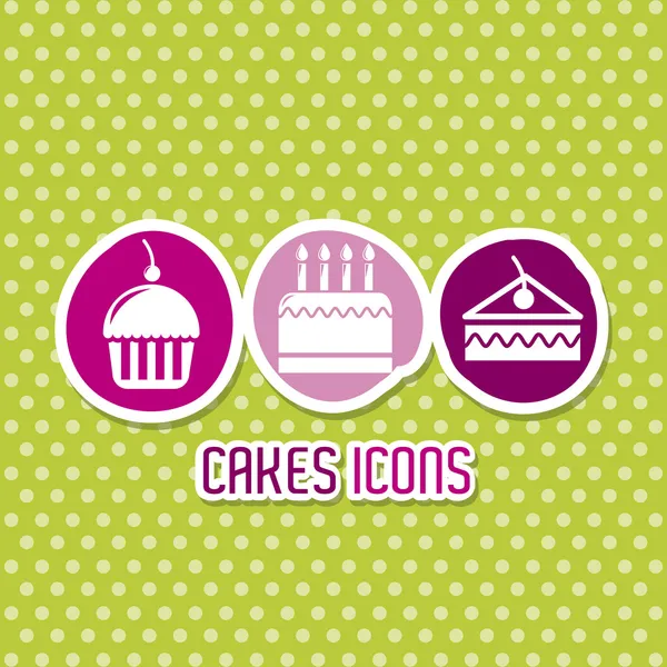 Kuchen-Ikonen — Stockvektor