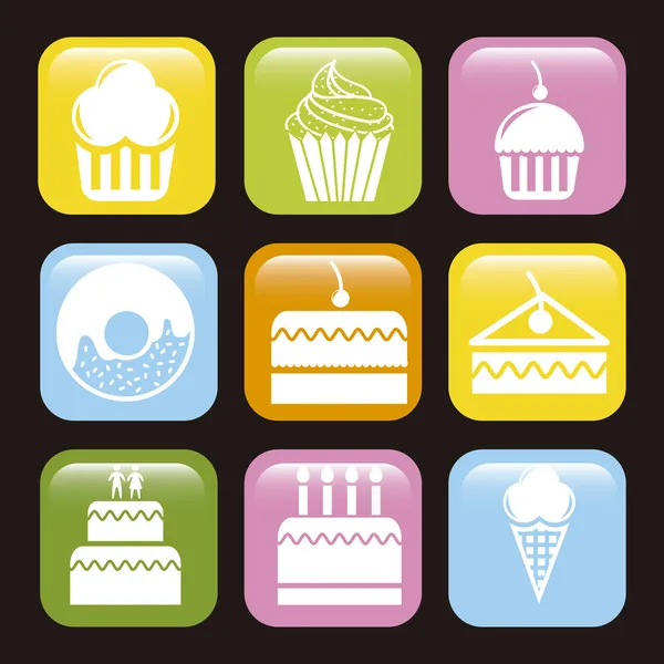 Cakes icons — Stock Vector