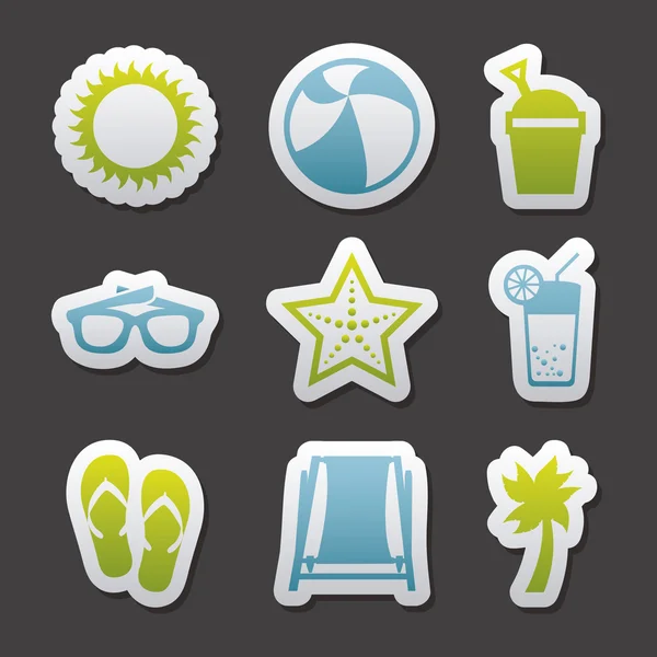 Iconos de verano — Vector de stock