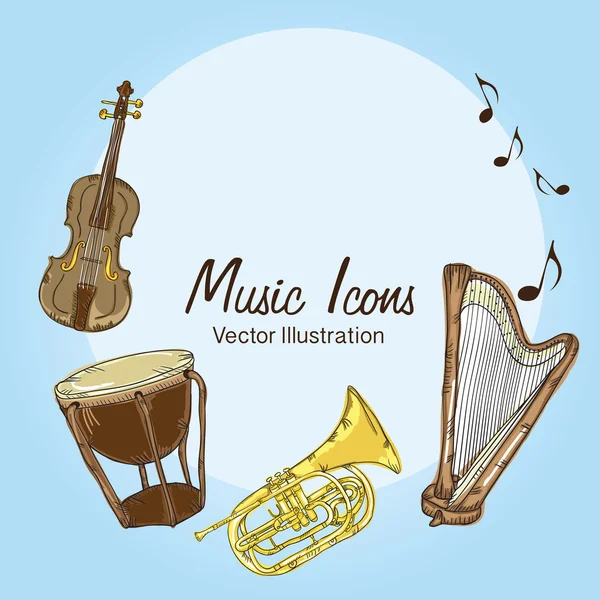 Icônes de musique — Image vectorielle