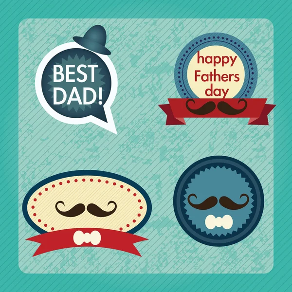 Fathers Day Icons and Cards — Stock Vector