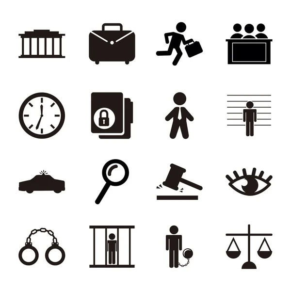 Gevangenis pictogrammen — Stockvector