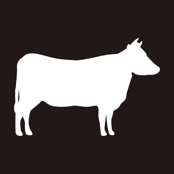 Silhouette cow — Stock Vector