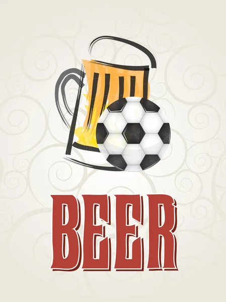 Cerveza y deporte — Vector de stock