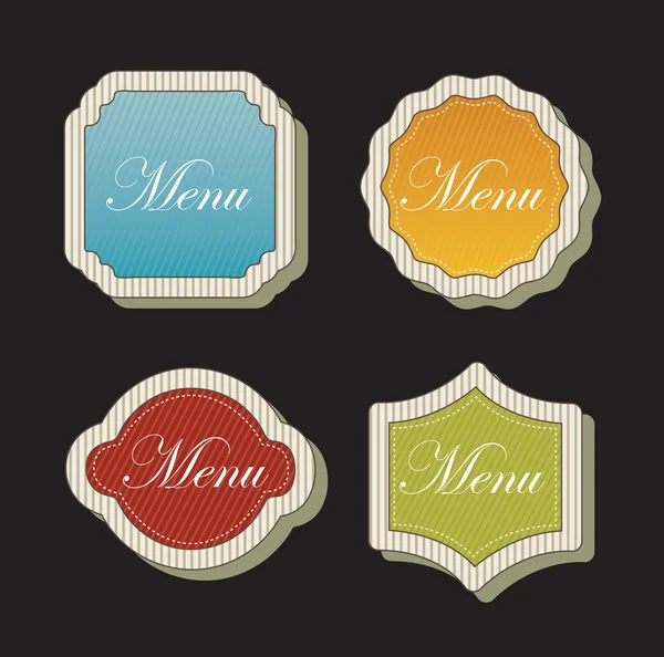 Étiquettes menu — Image vectorielle