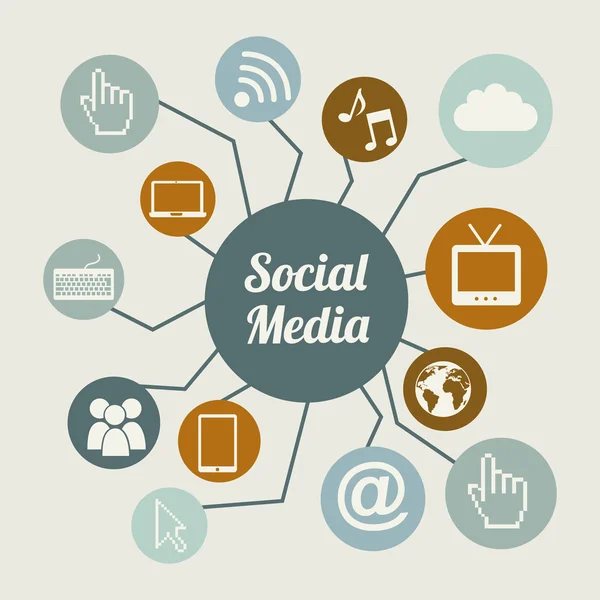 Social media — Vettoriale Stock