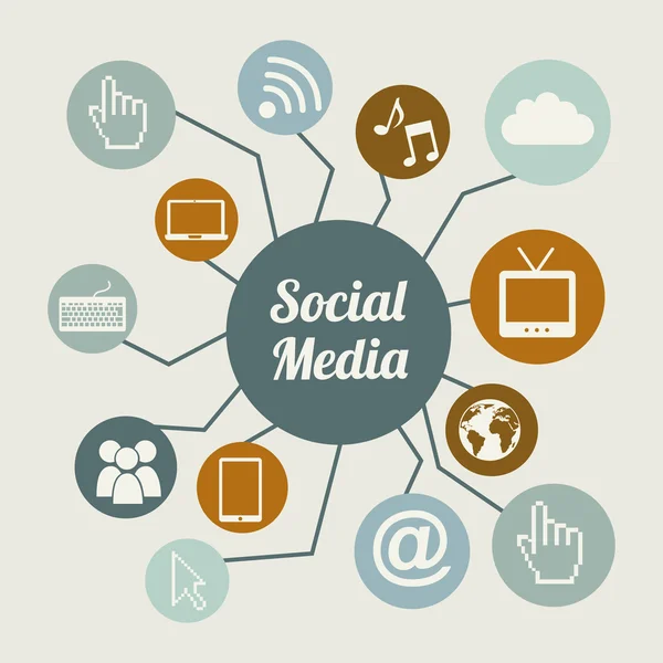 Sociale media — Stockvector