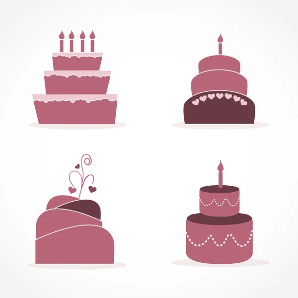 Taart & Cupcakes pictogrammen — Stockvector