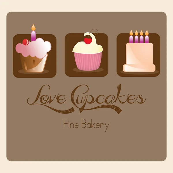 Cake & Cupcakes icons — Stock Vector