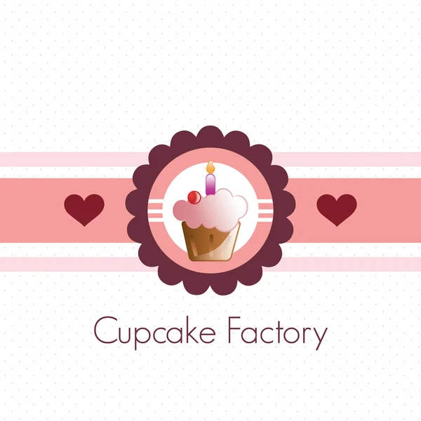 Iconos de pastel y cupcakes — Vector de stock