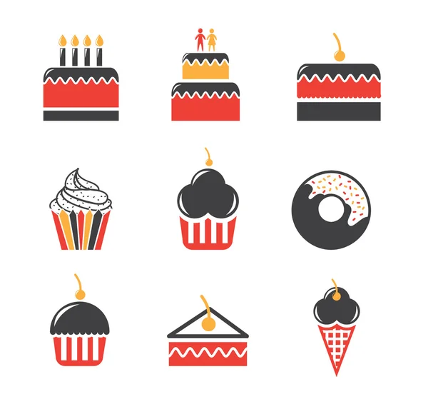 Desserts icons — Stock Vector