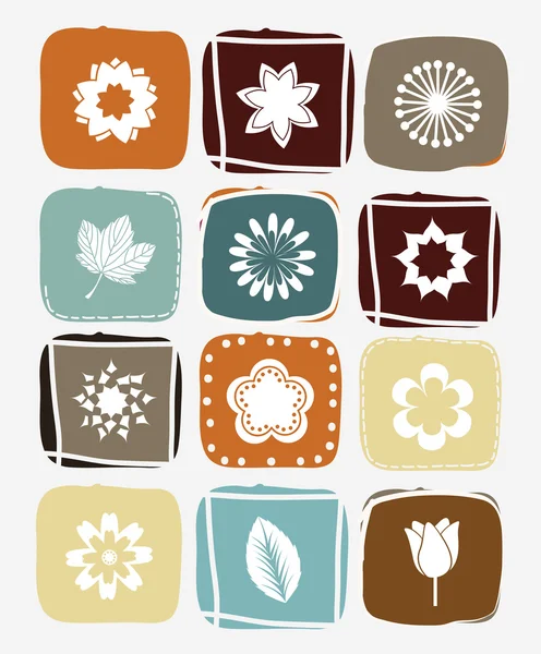 Flowers icons — Stock Vector