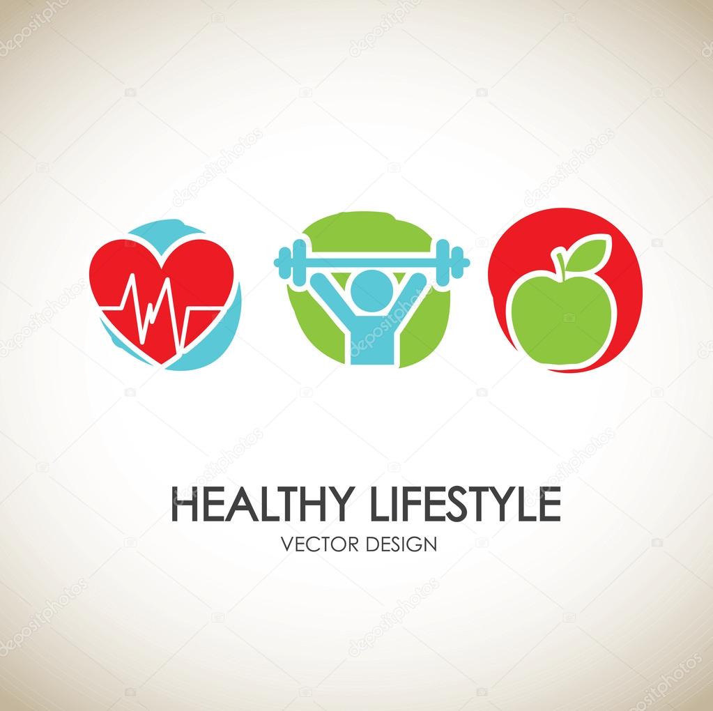 Healthy lifestyle icons