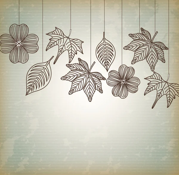 Pendaison feuilles d'arbre — Image vectorielle