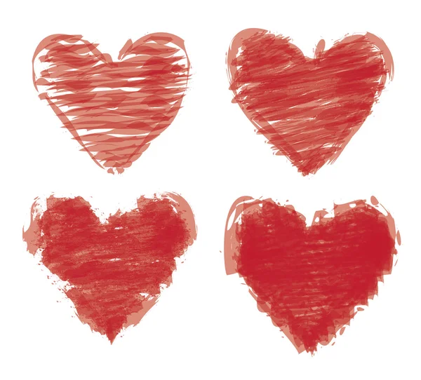 Målade hjärtan — Stock vektor