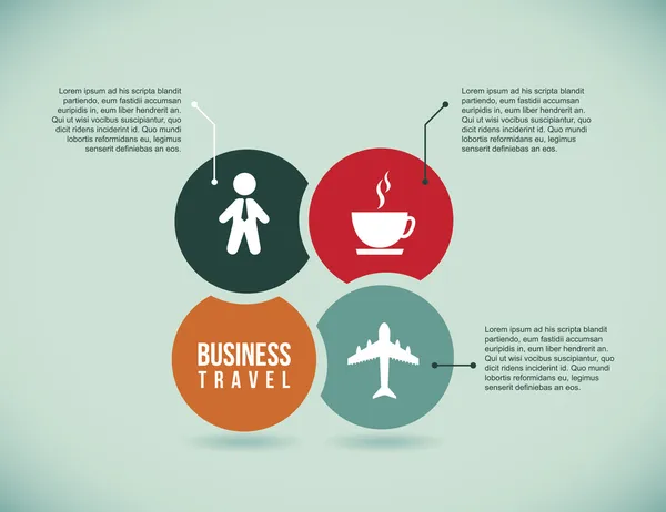 インフォ グラフィックのビジネス旅行のアイコン — ストックベクタ