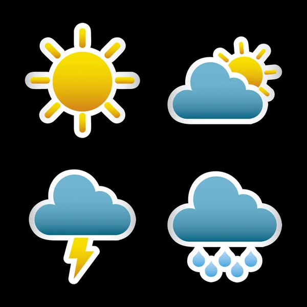 Weather icons drawing — Stock Vector