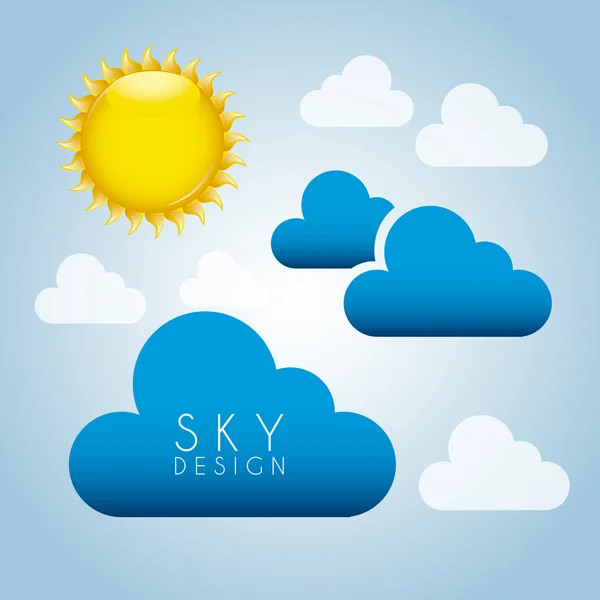 Güneş ve gökyüzü tasarımı — Stok Vektör